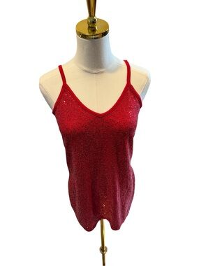 Vanity Red Glitter V-Neck Camisole